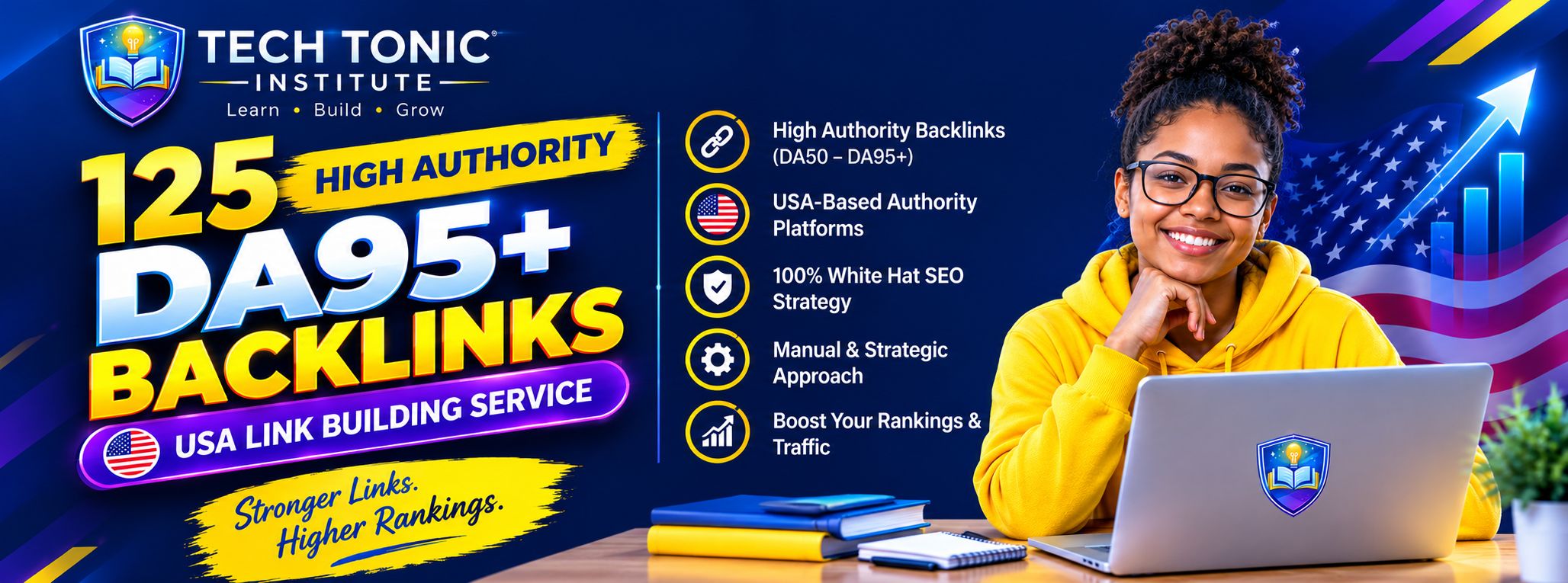 Premium USA Link Building Service – 125 High Authority DA95+ SEO Backlinks