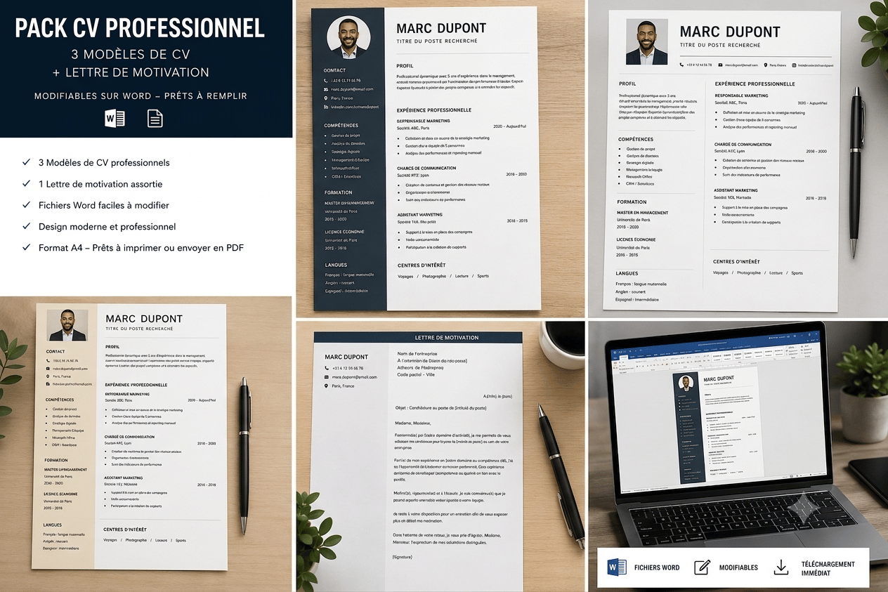 modèles de CV professionnels