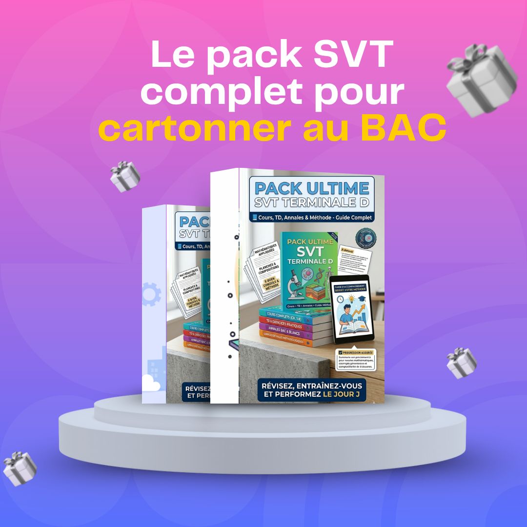 Pack Ultime SVT Terminale – BAC (Cours + TD + Annales + Corrigés + Planches + E-book Coaching)