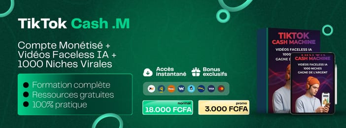 TikTok Cash Machine : Compte Monétisé + Vidéos Faceless IA + 1000 Niches Virales