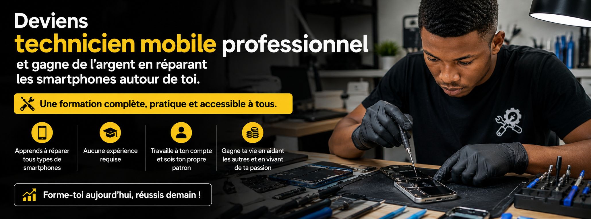 Répare des smartphones et gagne des revenus immédiats – Deviens expert mobile