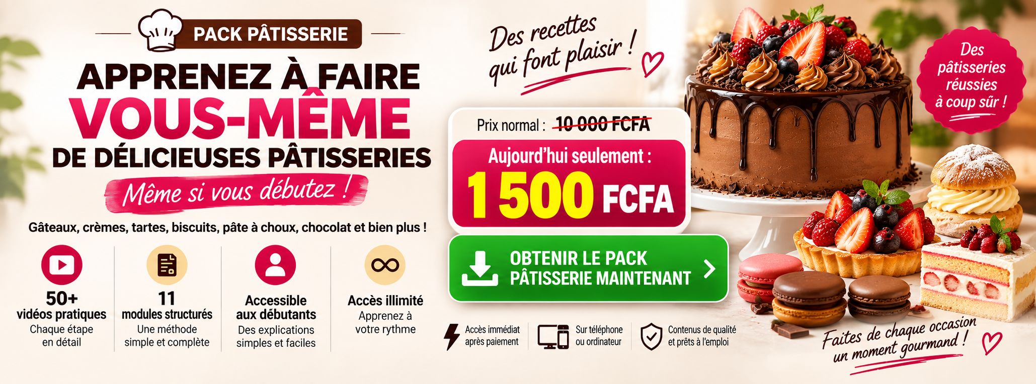 🍰 APPRENEZ À FAIRE VOUS-MÊME DE DÉLICIEUSES PÂTISSERIES, MÊME SI VOUS DÉBUTEZ
