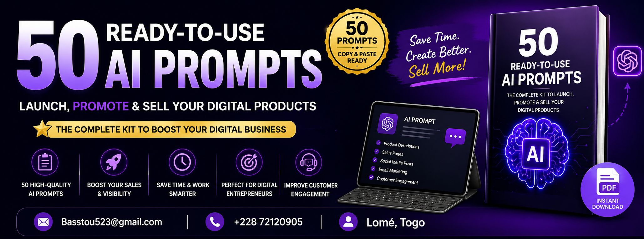 50 Ready-to-Use AI Prompts for Selling Digital Products