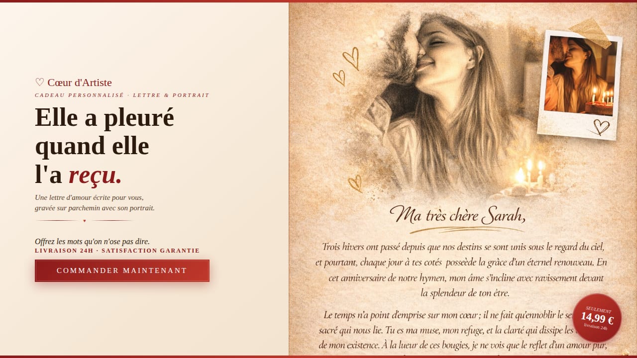 Lettre Artistique Personnalisée — Fichier Numérique