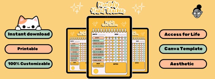 Yellow Monthly Habit Tracker