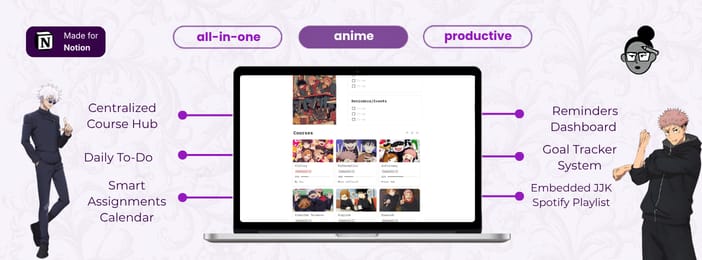 Jujutsu Kaisen Ultimate Student Planner Notion Template