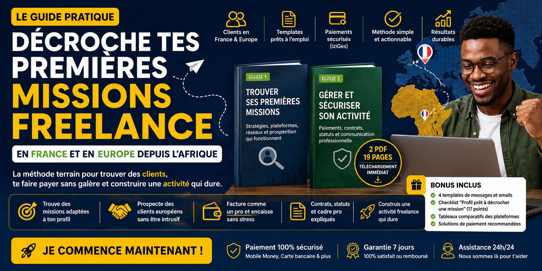 🚀 Décroche tes premières missions freelance en France et en Europe depuis l'Afrique
