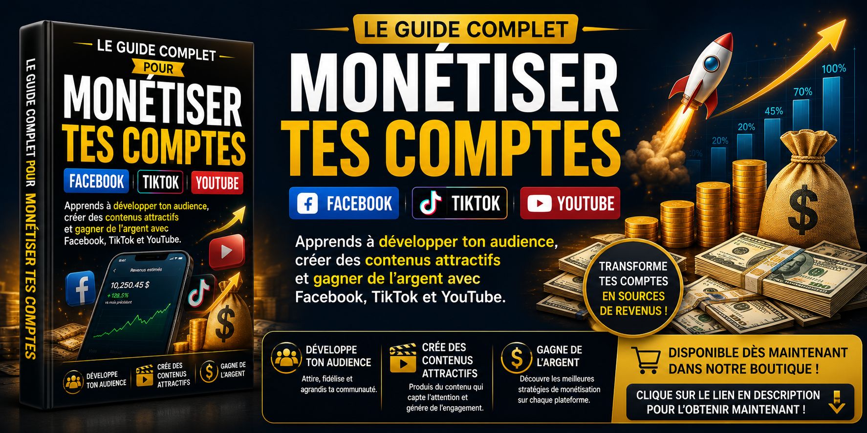 LE GUIDE COMPLET POUR MONÉTISER TES COMPTES FACEBOOK, TIKTOK ET YOUTUBE