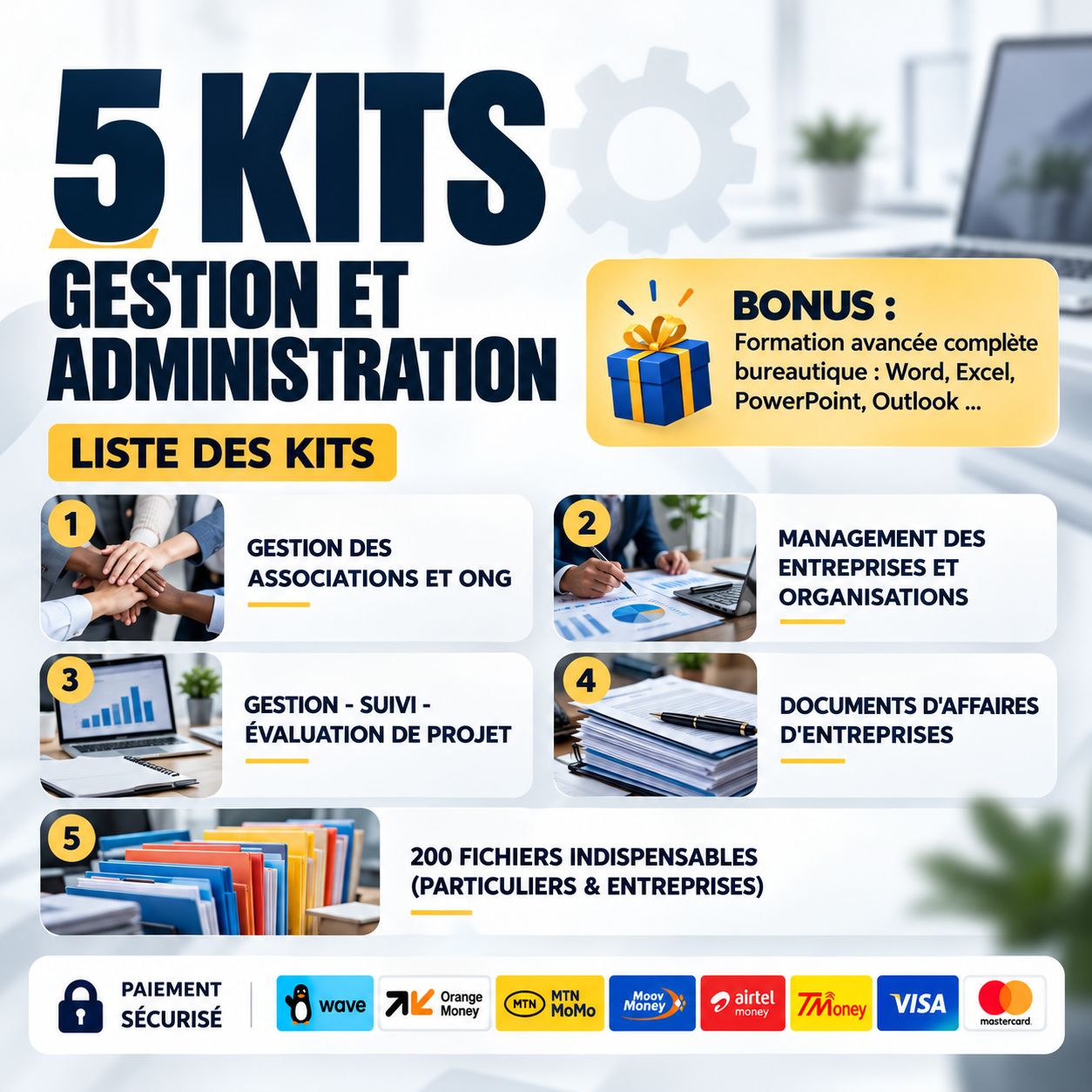 5 Kits Pro : Gestion, Administration & Suivi de Projets