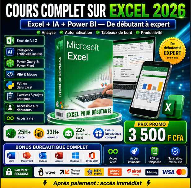 cours complet sur excel 2026