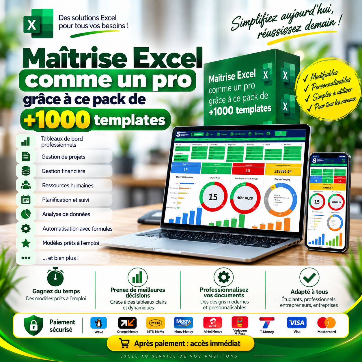 Maîtrise Excel comme un pro grâce à ce pack de +1000 templates