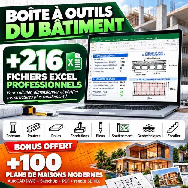 Boîte à Outils du Bâtiment : +216 Fichiers Excel pour Ingénieurs et Techniciens