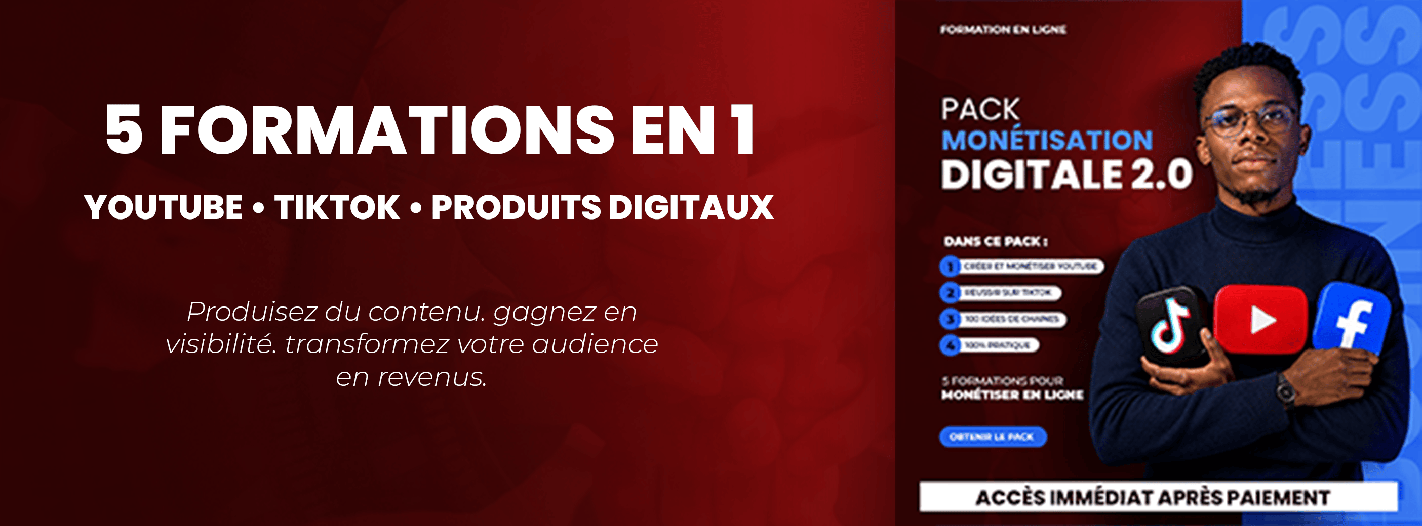 Pack Monétisation Digitale 360° – YouTube, TikTok & Produits Digitaux