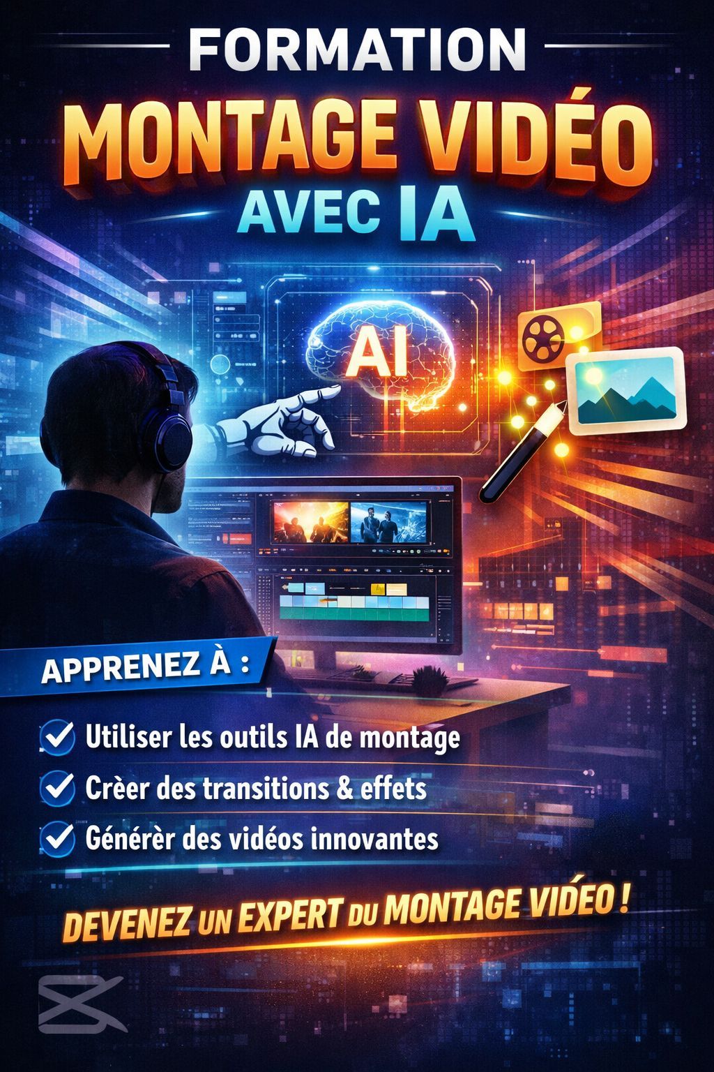 FORMATION SUR LE MONTAGE VIDÉO AVEC INTELLIGENCE ARTIFICIELLE
