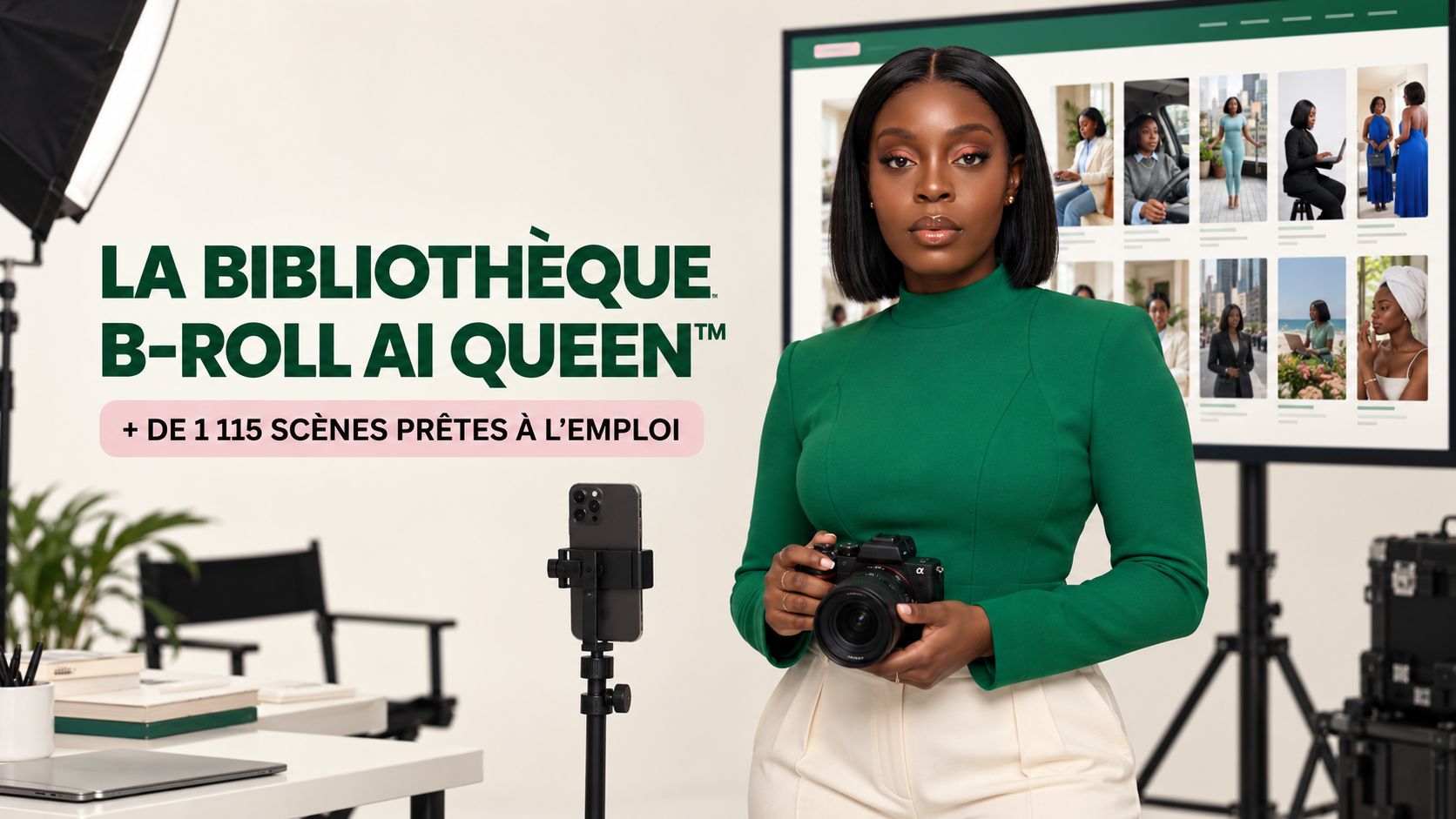LA BIBLIOTHÈQUE B-ROLL AI QUEEN™