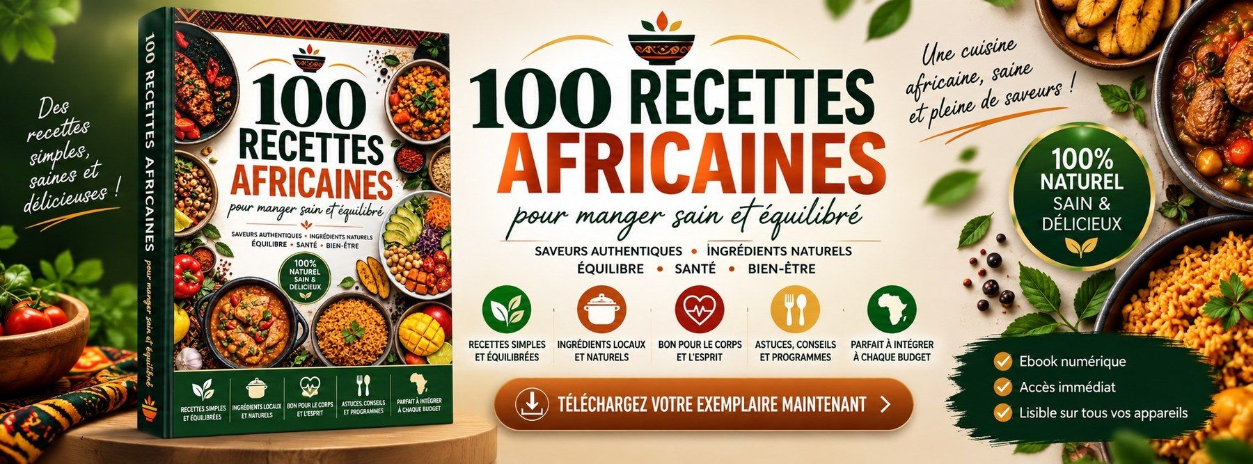 100 Recettes africaines pour manger sain et équilibré