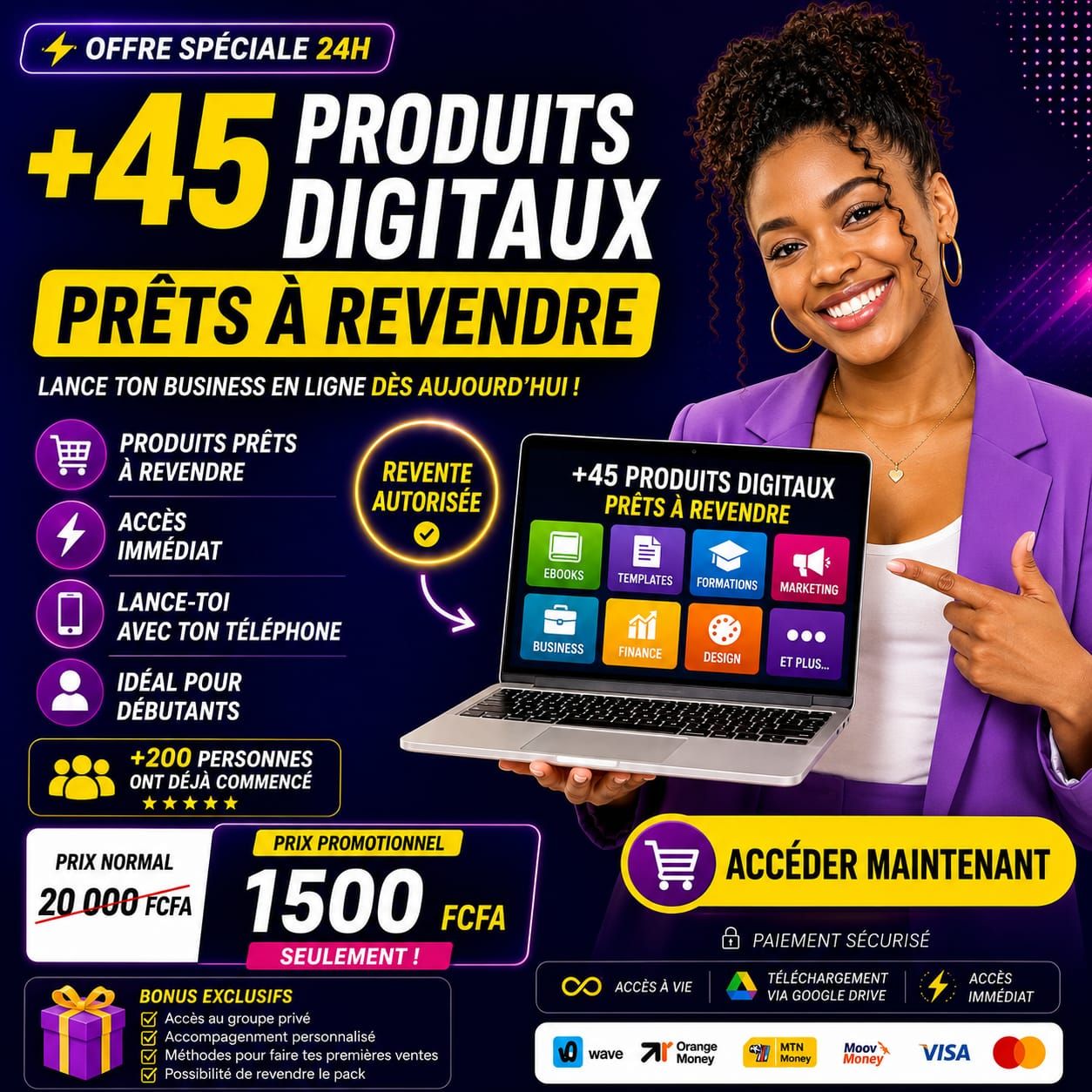 Pack total 45 produits digitaux