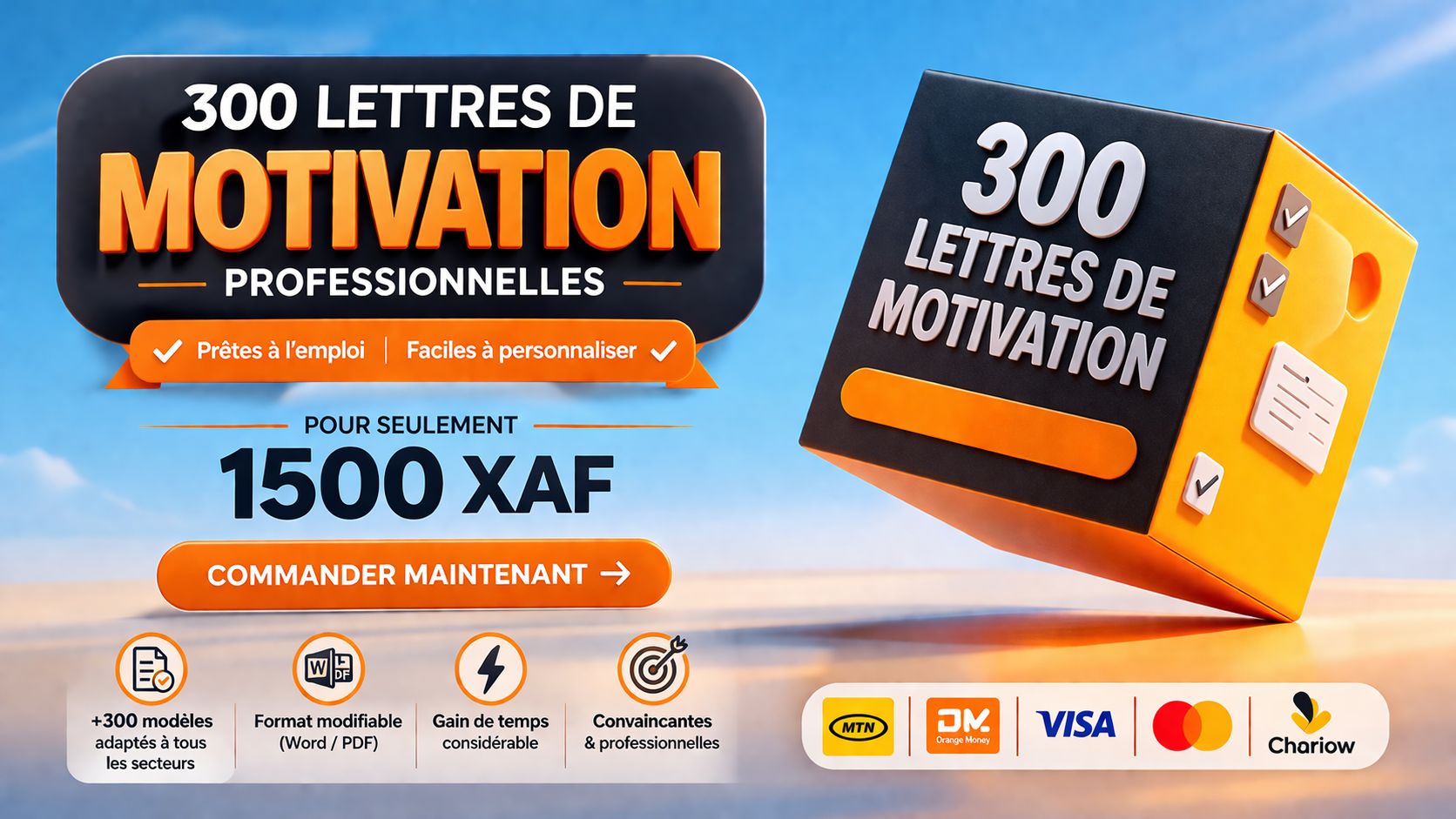 Pack 300 Lettres de Motivation Professionnelles