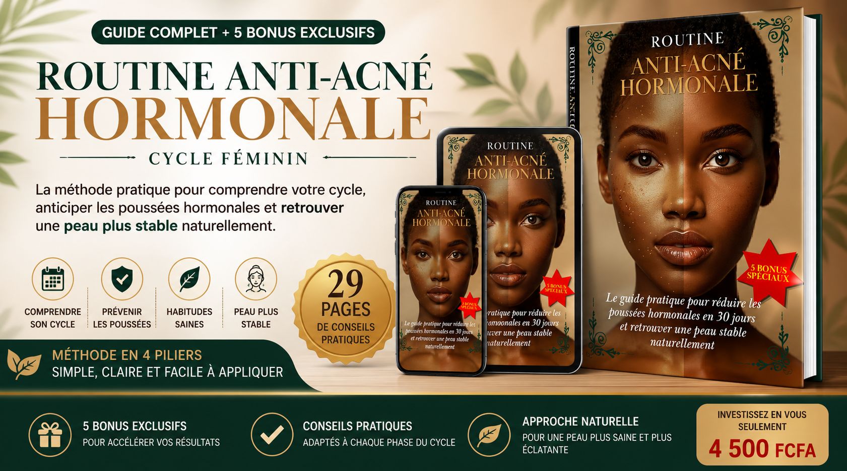 Routine Anti acné Hormonale (cycle féminin) offre  premium