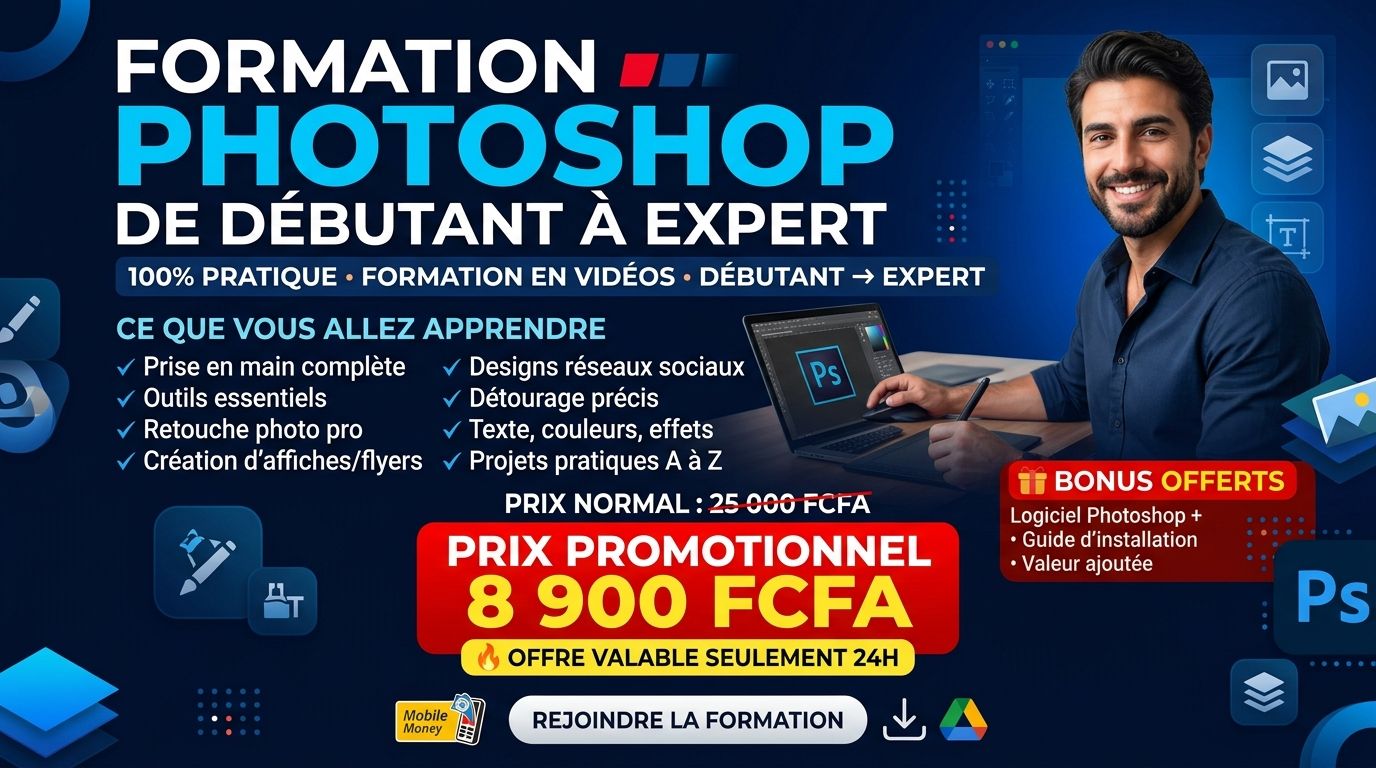 Maîtrisez Photoshop de A à Z : Transformez vos Idées en Visuels Professionnels