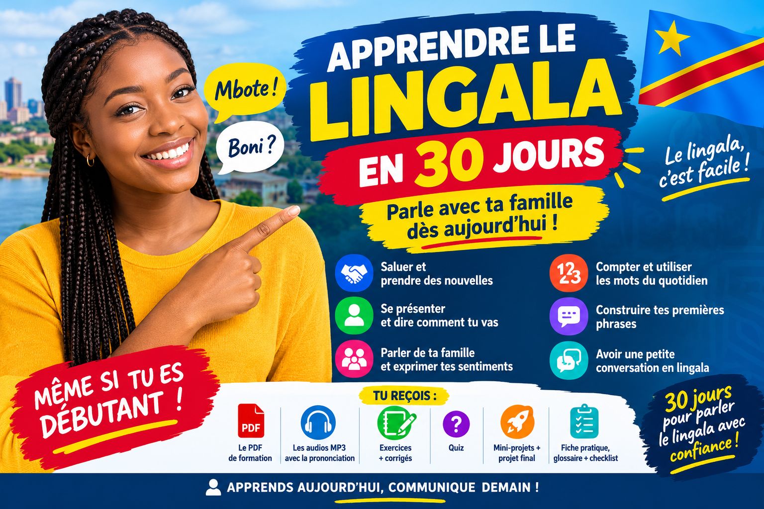 APPRENDRE LE LINGALA EN 30 JOURS 🇨🇩 — Parle avec ta famille dès aujourd’hui
