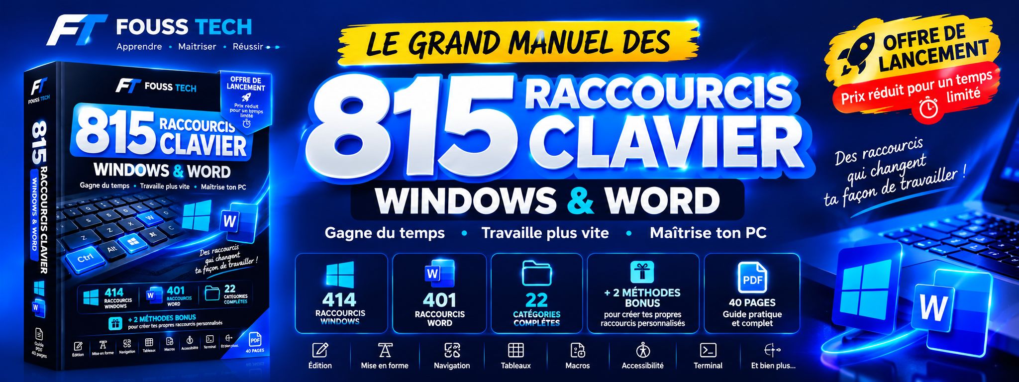 Le Grand Manuel des Raccourcis Clavier — Travaille 2x plus vite sur PC