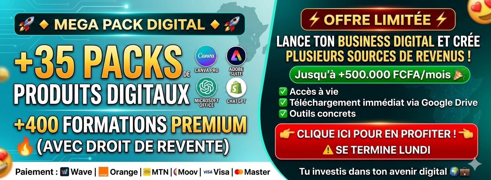 35 Packs de formation de produit digitaux