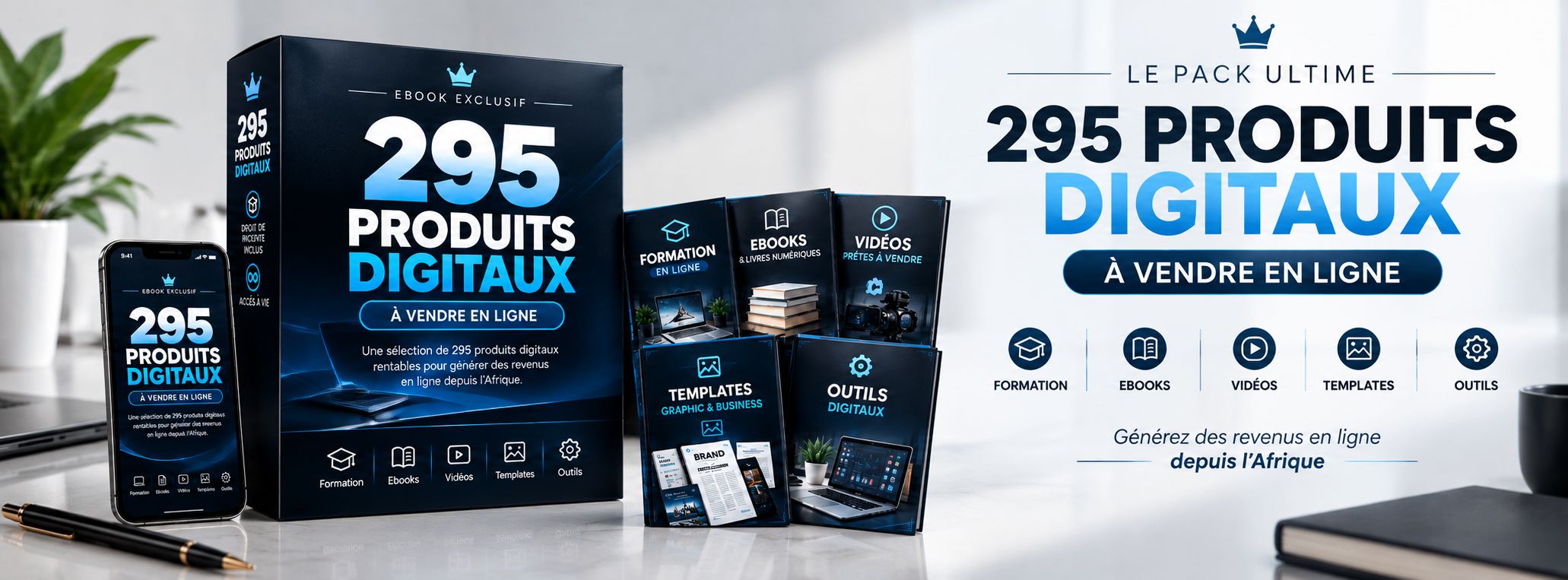 PACK de 290 Produits Digitaux avec Droits de Revente