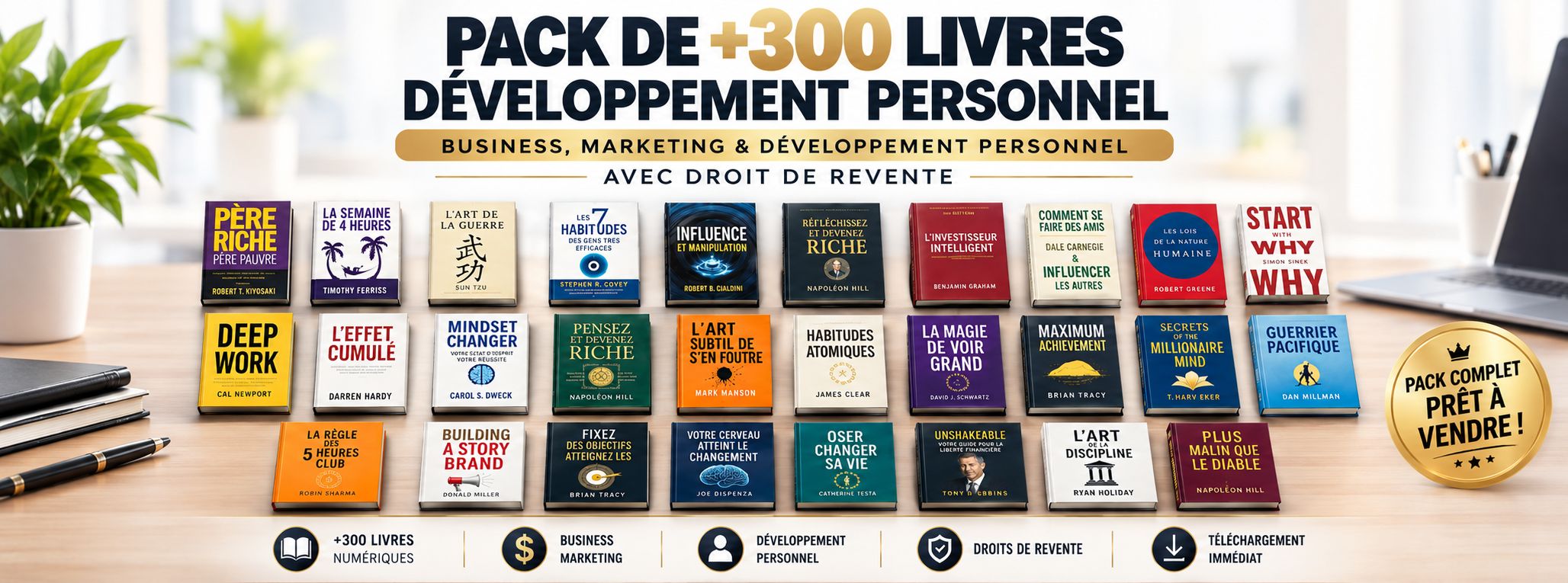 Pack de 300 Livres Développement personnel,Business & Marketing