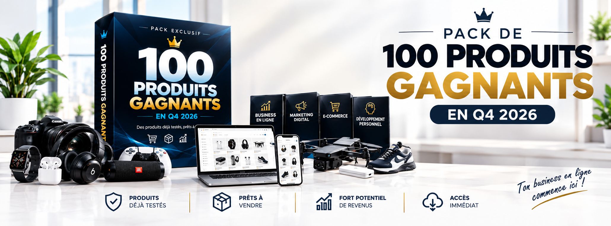 Pack de 100 produits gagnants déja testés en Q4 2026