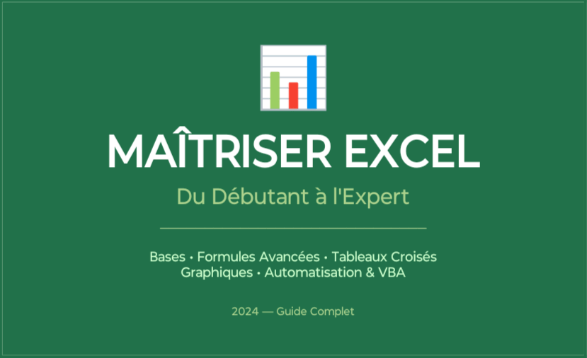 Excel Complet 2024: Débutant à Expert en 7 Jours - Édition Premium