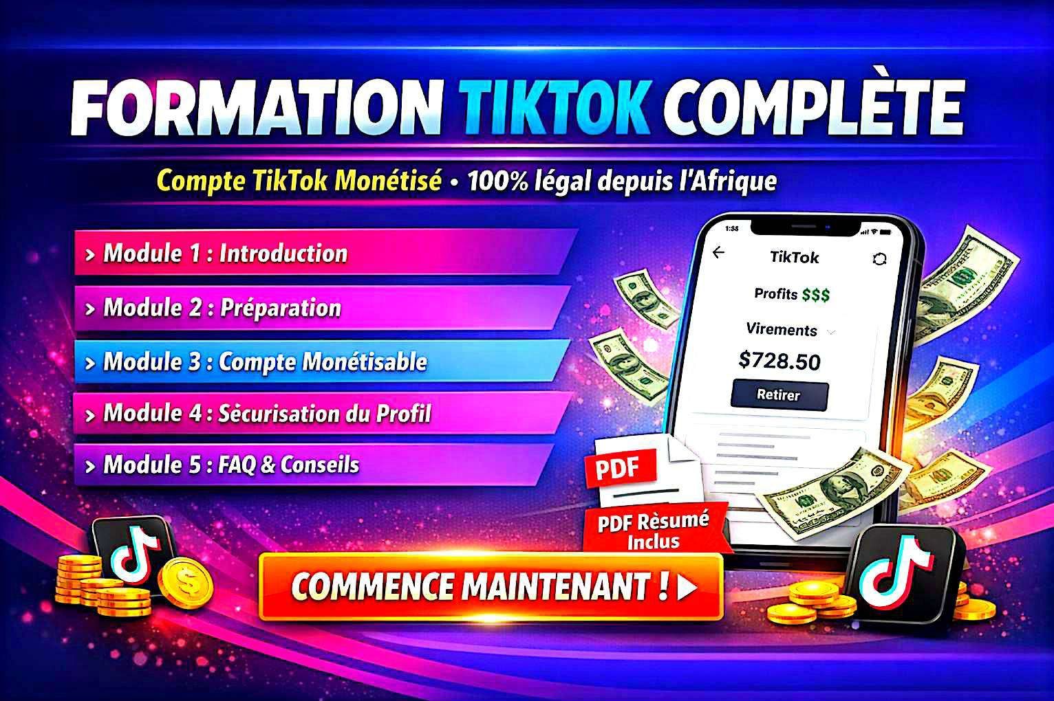 Formation complète : Créer un Compte TikTok Monétisable Depuis l’Afrique