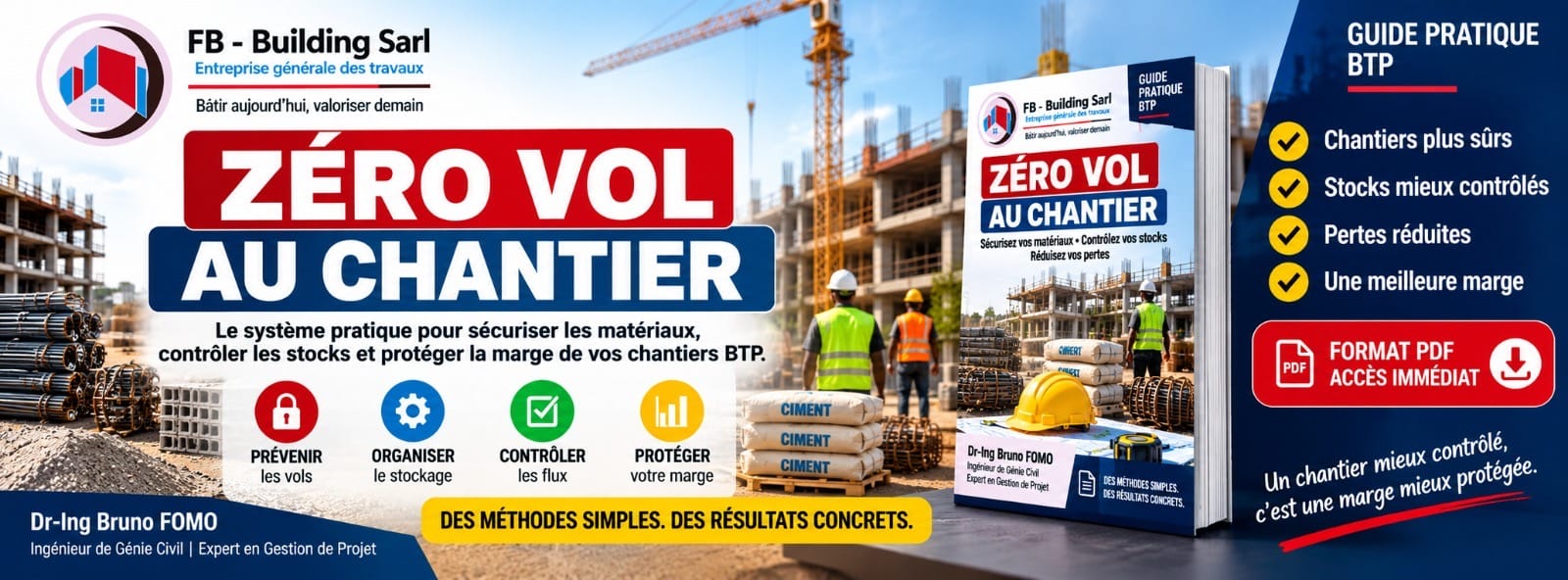 ZÉRO VOL AU CHANTIER – Guide pratique pour sécuriser vos matériaux et réduire les pertes