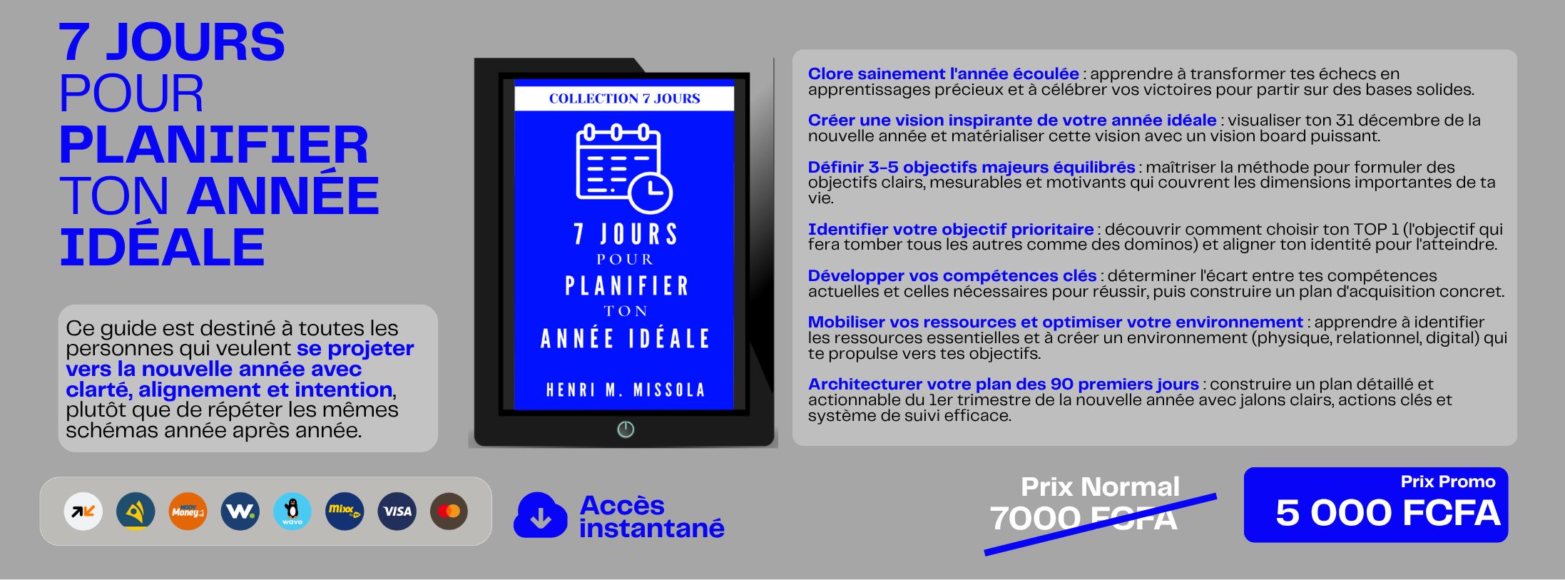 Ebook - 7 JOURS pour PLANIFIER ton ANNÉE IDÉALE