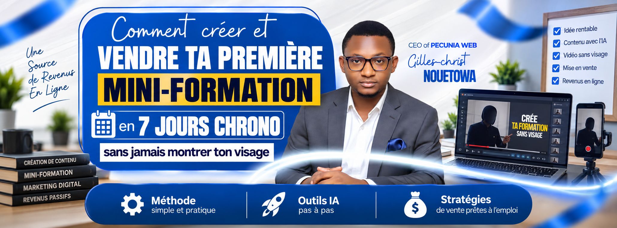 Comment créer et vendre ta première mini-formation en 7 jours chrono sans jamais montrer ton visage