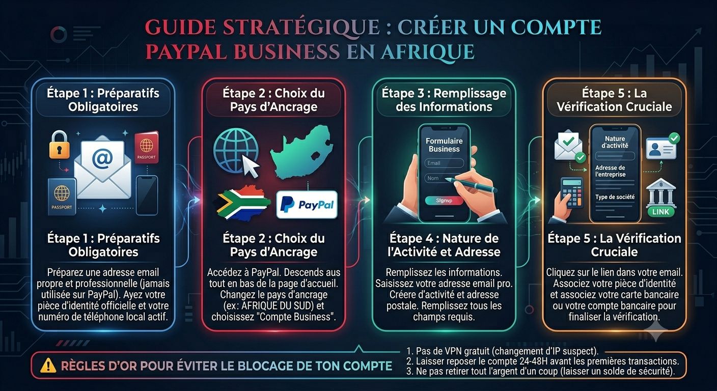 Créer et Vérifier un Compte PayPal Business en Afrique (Sans Blocage)