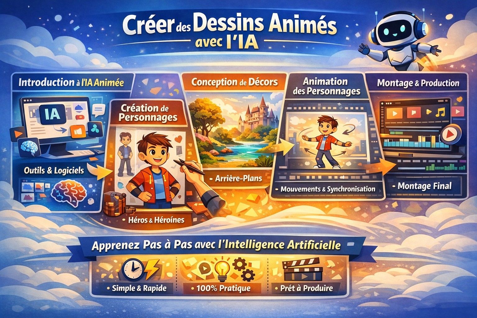Apprendre à créer des dessins animés avec l’intelligence Artificielle de A à Z en 5H