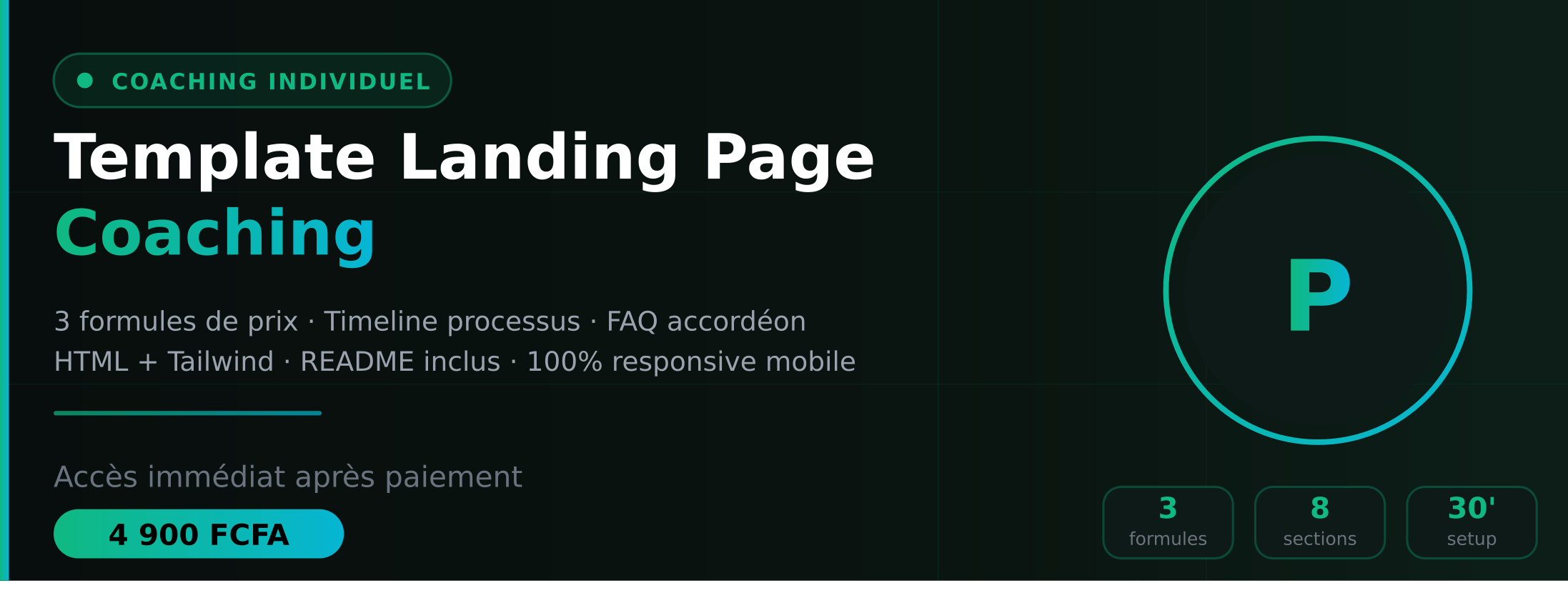 🎯 Template Landing Page Coaching Individuel — HTML + Tailwind