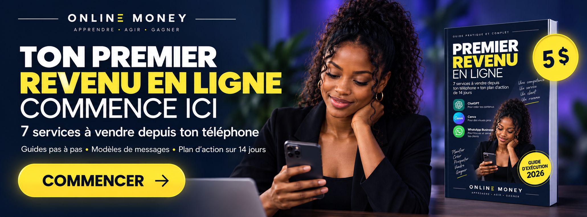 Premier revenu en ligne - 7 services à vendre depuis ton téléphone