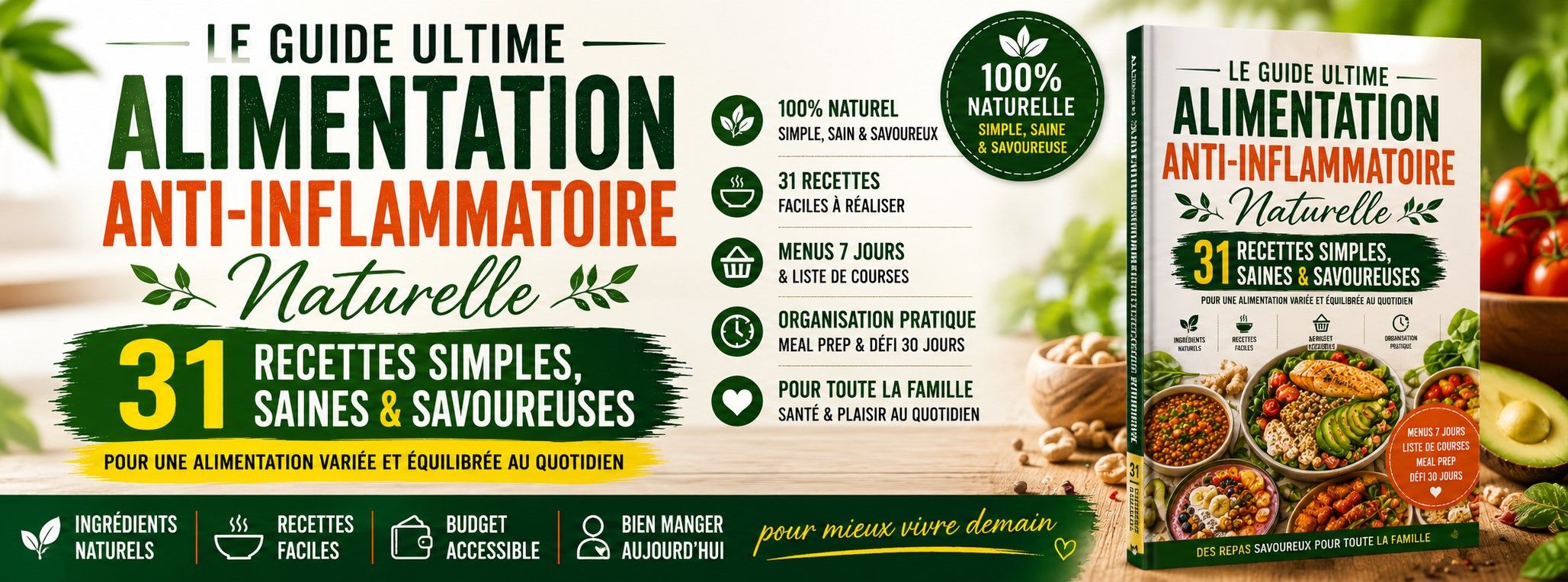Alimentation Anti-Inflammatoire : 31 Recettes Simples, Savoureuses et Naturelles