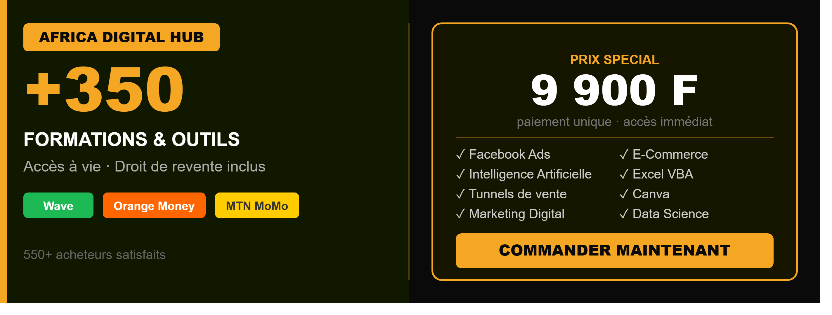 350 Formations & Outils — Avec Droit de Revente + Accès à Vie