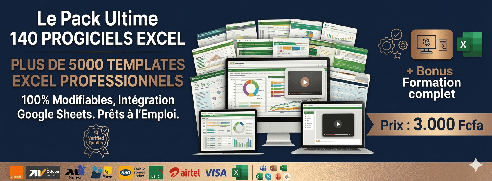 PACK ULTIME EXCEL PRO + 5000 MODÈLES PREMIUM & OUTILS DE GESTION + FORMATION OFFERTE