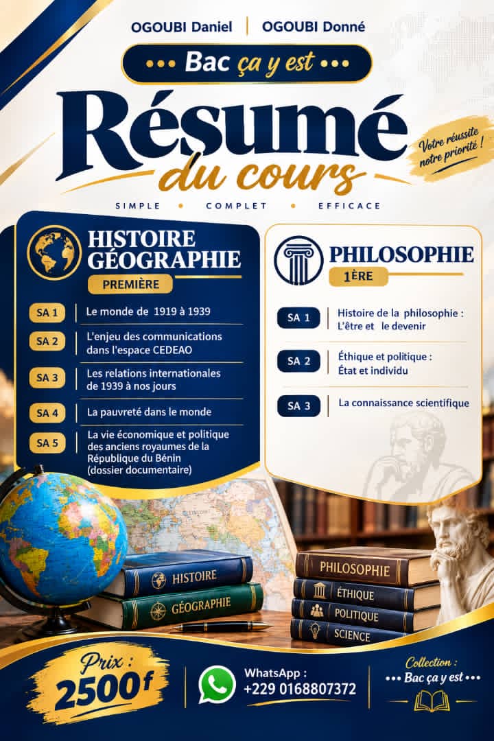 RÉSUMÉ DU COURS HISTOIRE GÉOGRAPHIE - PHILOSOPHIE 1ERE