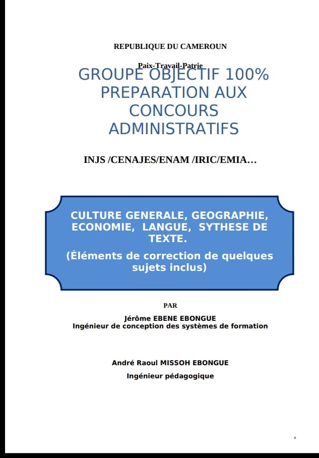 PRÉPA CONCOURS D'ADMINISTRATION AU CAMEROUN