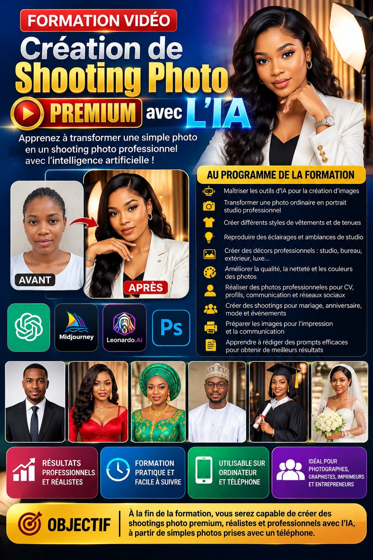 Formation vidéo Création de Shooting Photo... Premium avec L'IA
