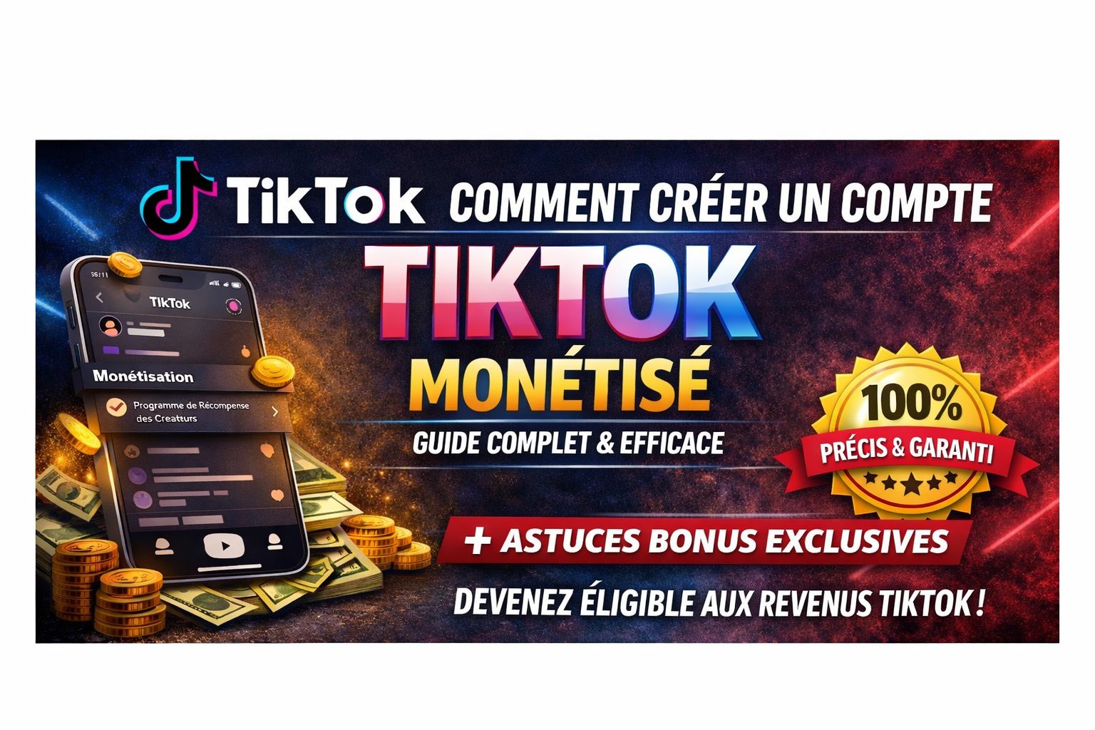 📘 COMMENT CRÉER UN COMPTE TIKTOK MONÉTISÉ