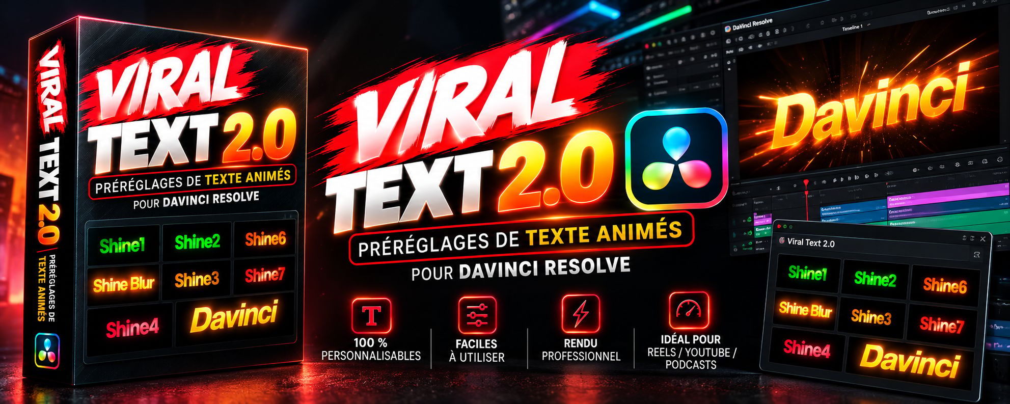 Presets de texte animés pour DaVinci Resolve