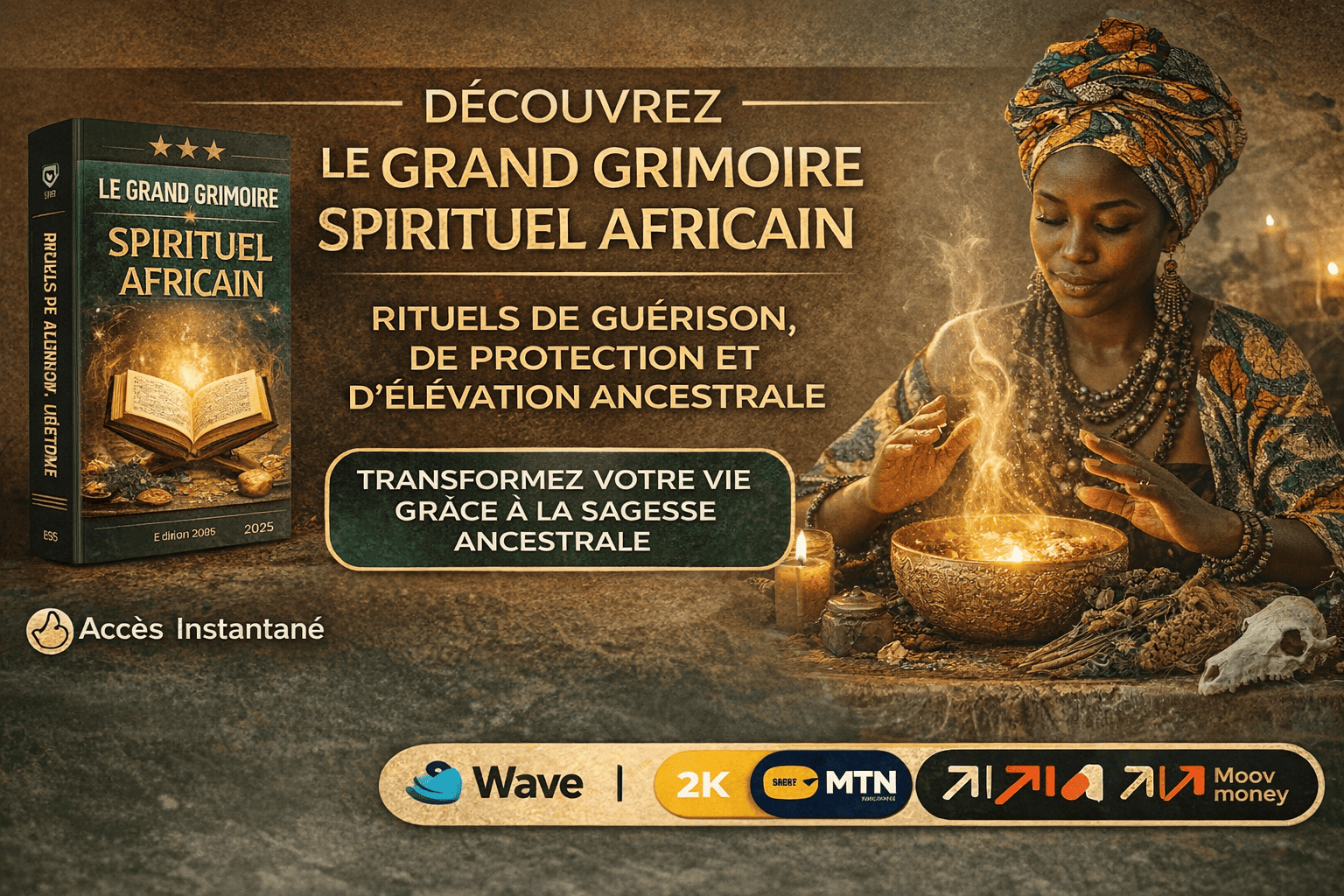 Le Grand Grimoire Spirituel Africain : Rituels de Guérison, de Protection et d’Élévation Ancestrale