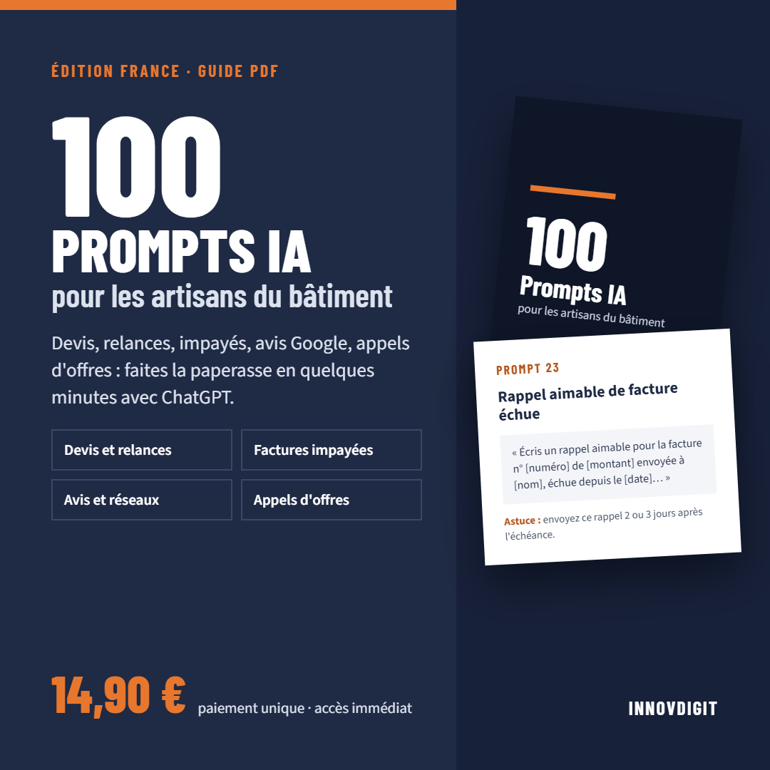 100 Prompts IA artisans du bâtiment