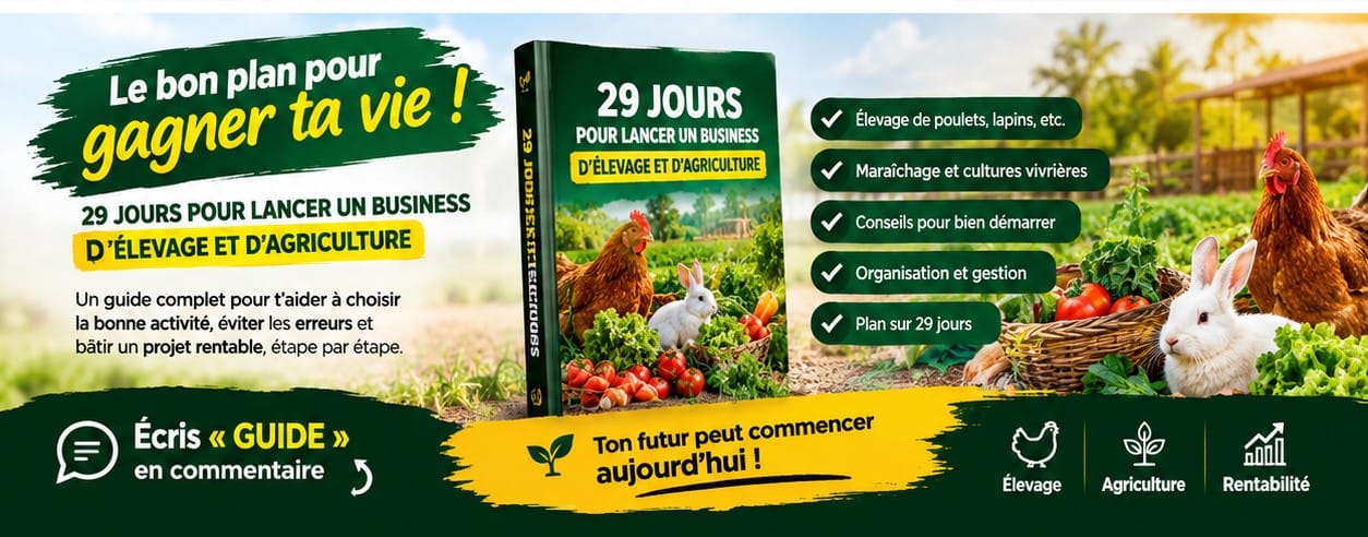 29 JOURS POUR LANCER UN BUSINESS D’ÉLEVAGE ET D’AGRICULTURE